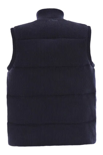 Mc2 Saint Barth Leeds - Padded Wool Waistcoat In Blue