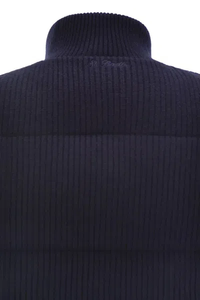 Mc2 Saint Barth Leeds - Padded Wool Waistcoat In Blue