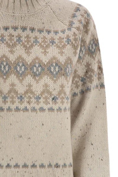 Mc2 Saint Barth Myra - Donegal High Neck Jumper In Neutral