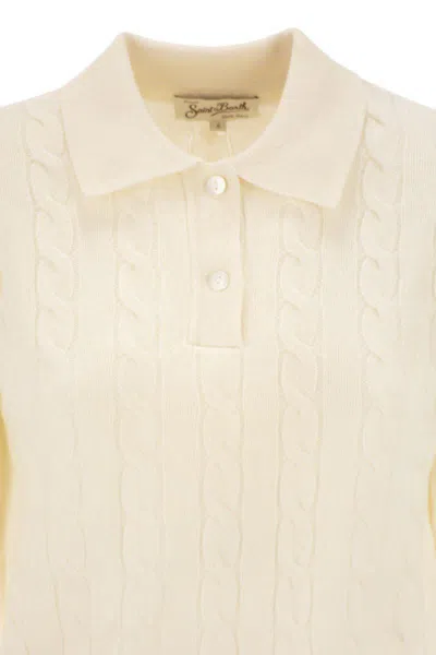 Mc2 Saint Barth Savoy - Cable Knit Wool Jumper In Neutral