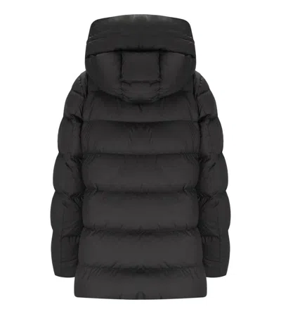 Add High Collar Puffer Coat With Horizontal Quilting In Black
