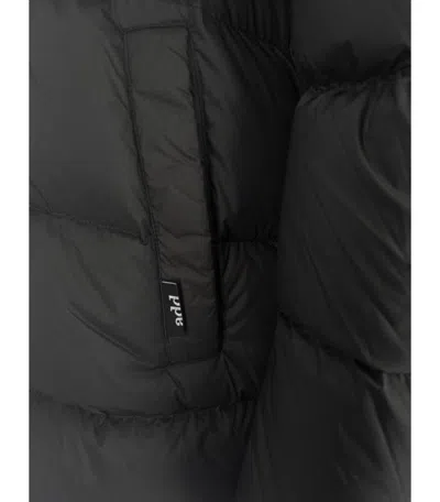 Add High Collar Puffer Coat With Horizontal Quilting In Black