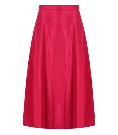 Add Nylon Bright Super Nova Long Skirt In Red
