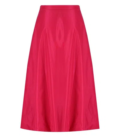Add Nylon Bright Super Nova Long Skirt In Red