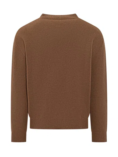 Marni Blue Patch Sweater  In Brown