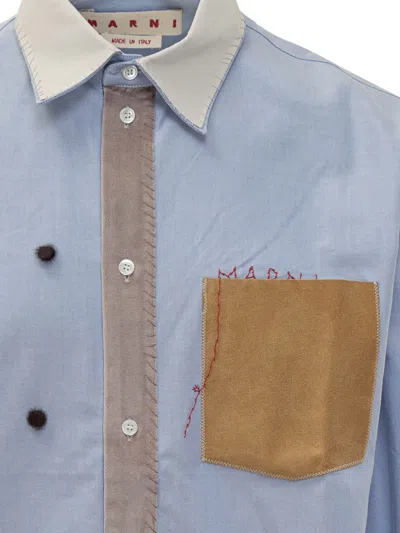 Marni Shirt With Contrasting Details  In Blue
