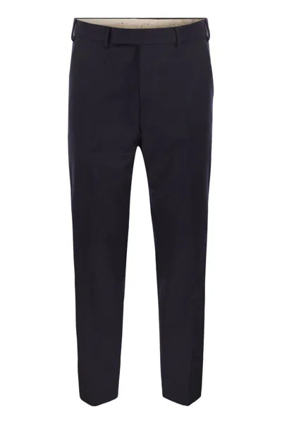 Pt Torino Rebel - Virgin Wool Chino Trousers In Black