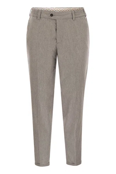 Pt Torino The Rebel - Wool And Cashmere Trousers In Gray