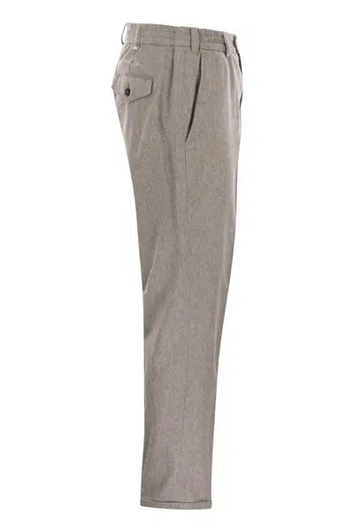Pt Torino The Rebel - Wool And Cashmere Trousers In Gray