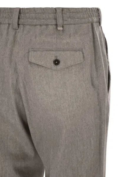Pt Torino The Rebel - Wool And Cashmere Trousers In Gray