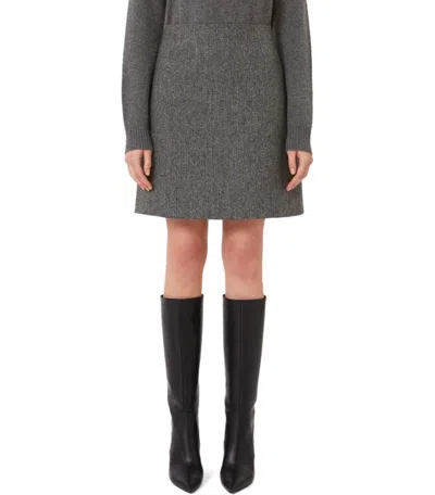 Weekend Max Mara Chevron Wool Skirt Skirts Grey In Gray