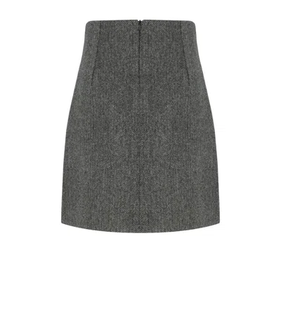 Weekend Max Mara Chevron Wool Skirt Skirts Grey In Gray