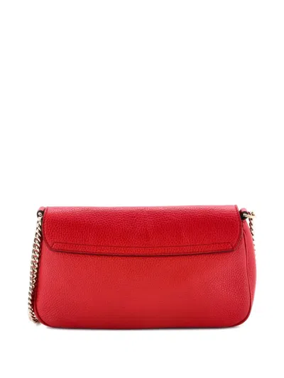Pre-owned Gucci Soho Chain Leather Medium Crossbody Bag In Red