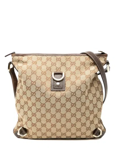 Pre-owned Gucci 2000-2015 Gg Canvas Abbey D Ring Crossbody Bag In Brown