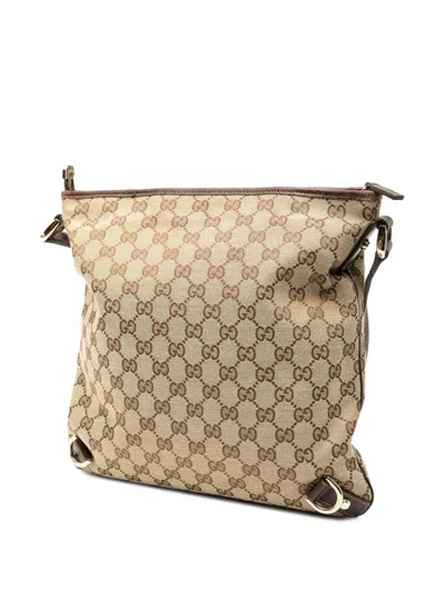 Pre-owned Gucci 2000-2015 Gg Canvas Abbey D Ring Crossbody Bag In Brown