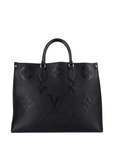 Pre-owned Louis Vuitton Onthego Monogram Empreinte Giant Gm Tote Bag In Black