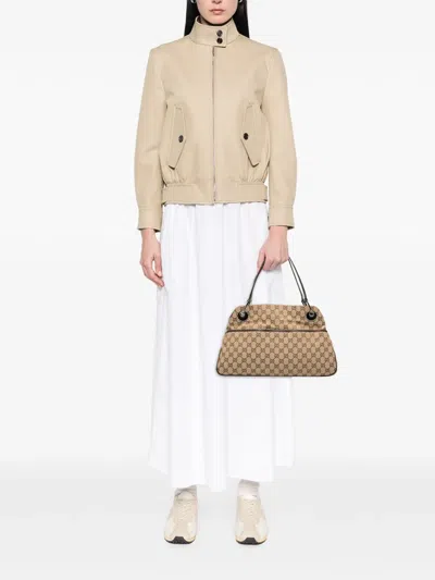 Pre-owned Gucci 2000-2015 Gg Canvas Eclipse Shoulder Bag In Brown