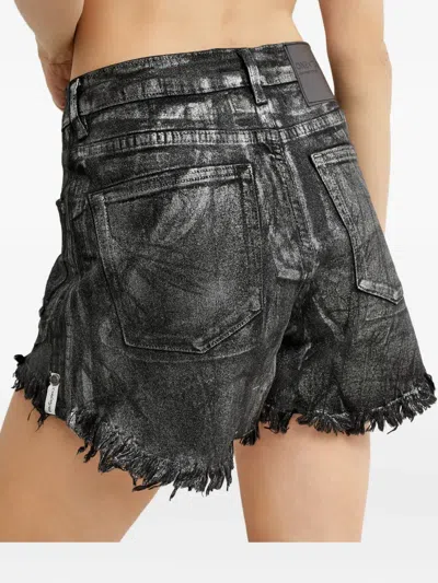 One Teaspoon Bonitas Frayed Denim Short Shorts In Black