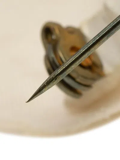 Pre-owned Chanel 1970-1980 Canvas Camellia Brooch Costume Brooch In White