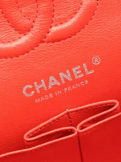 Pre-owned Chanel 2020 Medium Classic Caviar Double Flap Shoulder Bag In Red