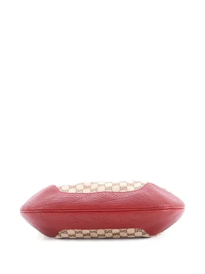 Pre-owned Gucci Charlotte Zip Gg Canvas With Leather Medium Hobo Bag In Neutral