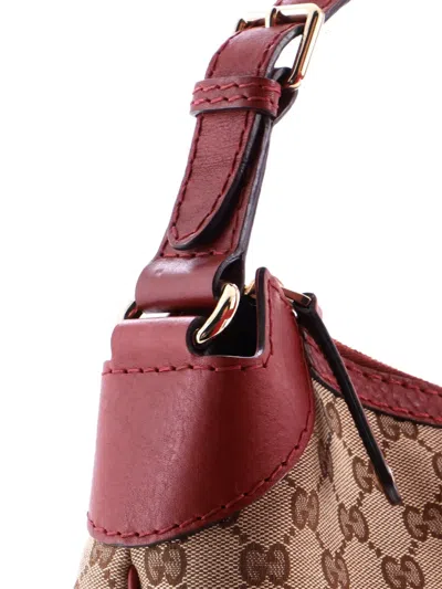 Pre-owned Gucci Charlotte Zip Gg Canvas With Leather Medium Hobo Bag In Neutral