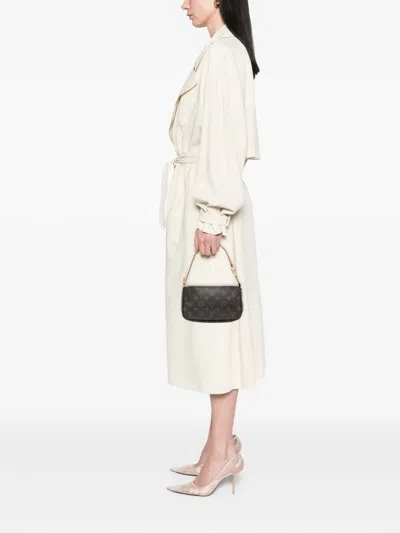 Pre-owned Louis Vuitton 1999 Monogram Pochette Accessoires Shoulder Bag In Brown