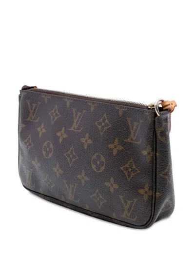 Pre-owned Louis Vuitton 1999 Monogram Pochette Accessoires Shoulder Bag In Brown