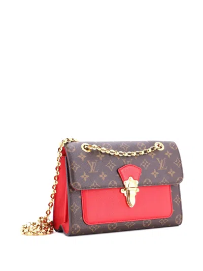 Pre-owned Louis Vuitton Victoire Handbag Monogram Canvas And Leather Shoulder Bag In Brown