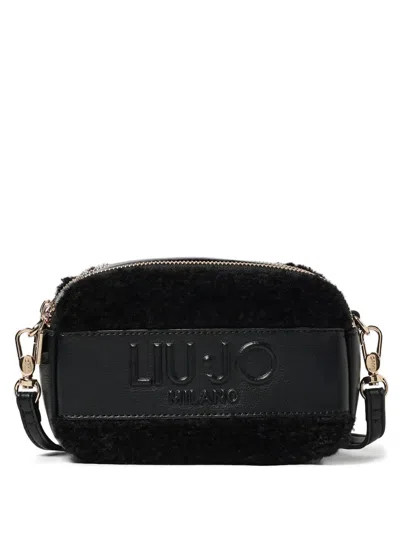 Liu •jo Small Embossed-logo Cross Body Bag In Black