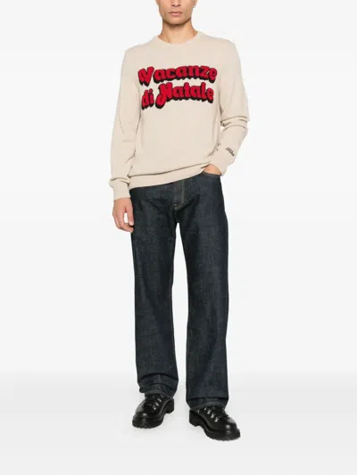 Mc2 Saint Barth Heron Vacanze Logo Crew-neck Sweater In Pink