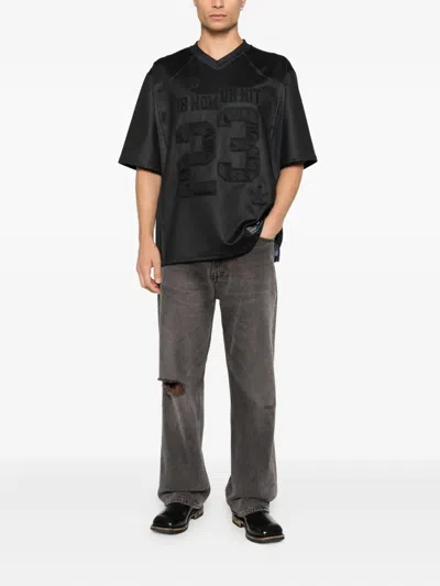 Ih Nom Uh Nit Number-patch T-shirt In Black
