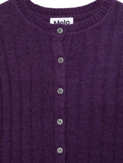 Molo Buttoned Gloria Cardigan In Purple