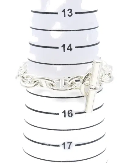 Pre-owned Hermes Chaine Dunk Mm 14 Bracelet In Silver