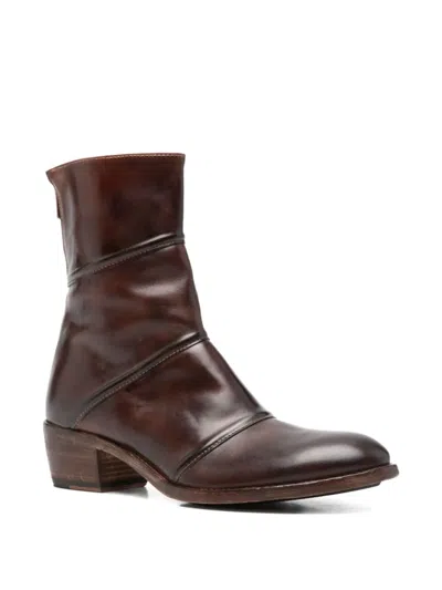 Shoto 40mm Zip-fastening Leather Boots In Brown