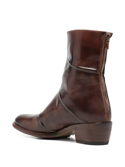 Shoto 40mm Zip-fastening Leather Boots In Brown