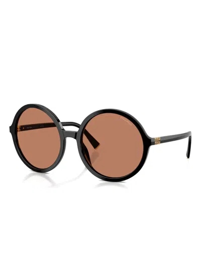 Miu Miu 0mu B02s Miu Regard 16k90q Nero Sunglasses In Brown