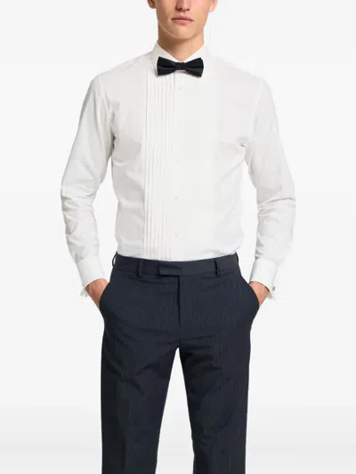 Selected Pleated Buttoned Shirt In White