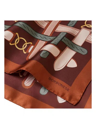 Borbonese Teddy-motif Scarf In Red