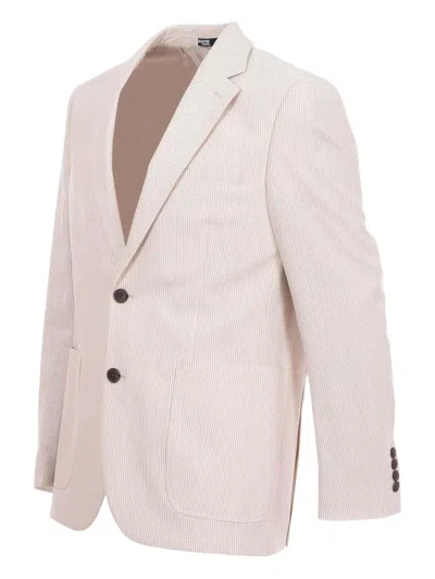 Selected Yale Seersucker Blazer In Neutral
