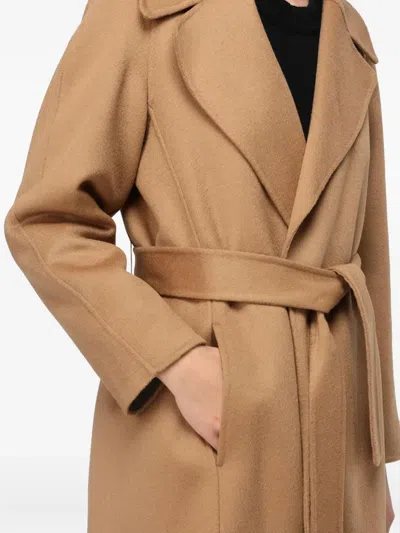 Paltò Belted Coat In Brown