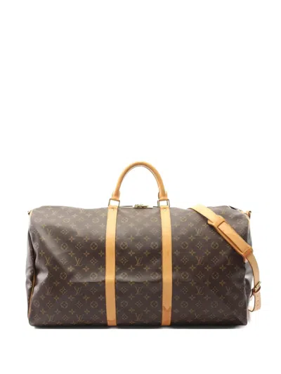 Pre-owned Louis Vuitton 2003 Keepall Bandouliere Monogram Boston Bag In Brown