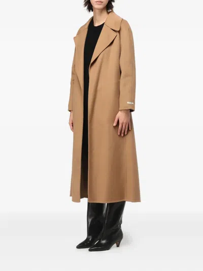 Paltò Belted Coat In Brown