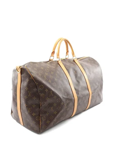 Pre-owned Louis Vuitton 2003 Keepall Bandouliere Monogram Boston Bag In Brown