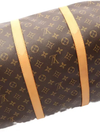 Pre-owned Louis Vuitton 2003 Keepall Bandouliere Monogram Boston Bag In Brown