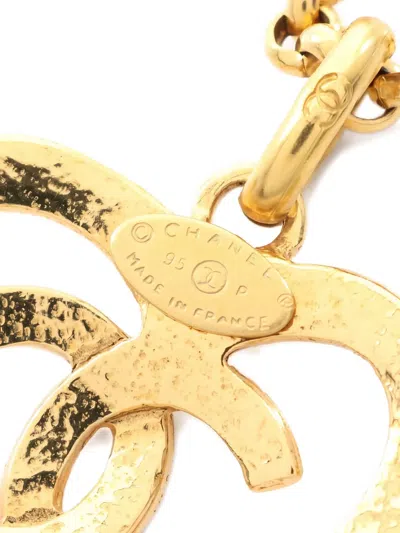 Pre-owned Chanel 1986-1988 Coco Mark Heart Necklace In Gold