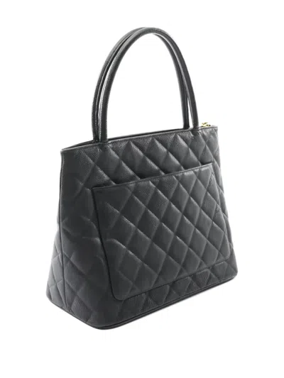 Pre-owned Chanel 2003-2004 Reissue Quilted Tote Bag In Black