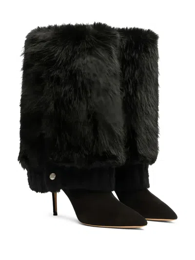 Casadei 80mm Leather Heeled Boots In Black