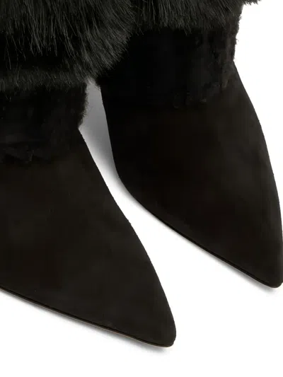 Casadei 80mm Leather Heeled Boots In Black