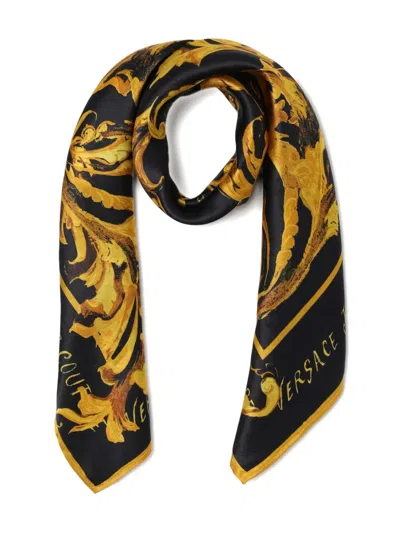 Versace Jeans Couture Baroque-print Scarf In Multi
